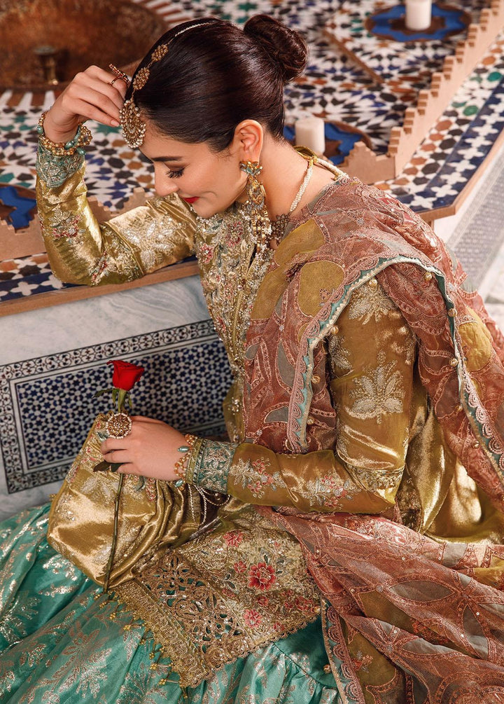 Mbroidered by Maria B Embroidered Tissue Suits Unstitched 4 Piece MB22WD D3 - Wedding Collection