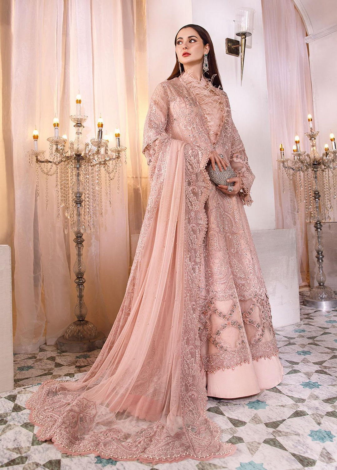 Mbroidered by Maria B Embroidered Organza Suits Unstitched 4 Piece MB22WD D5 - Wedding Collection