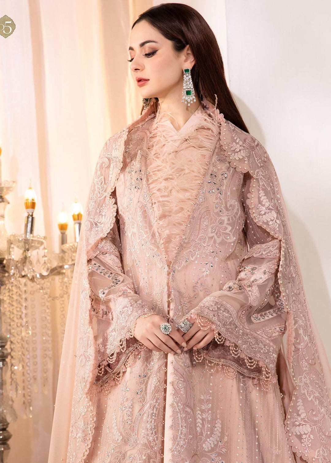 Mbroidered by Maria B Embroidered Organza Suits Unstitched 4 Piece MB22WD D5 - Wedding Collection