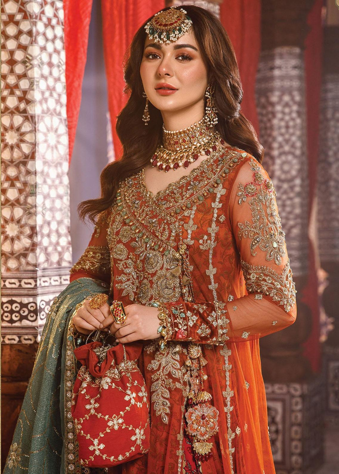 Mbroidered by Maria B Embroidered Organza Suits Unstitched 4 Piece MB22WD D6 - Wedding Collection