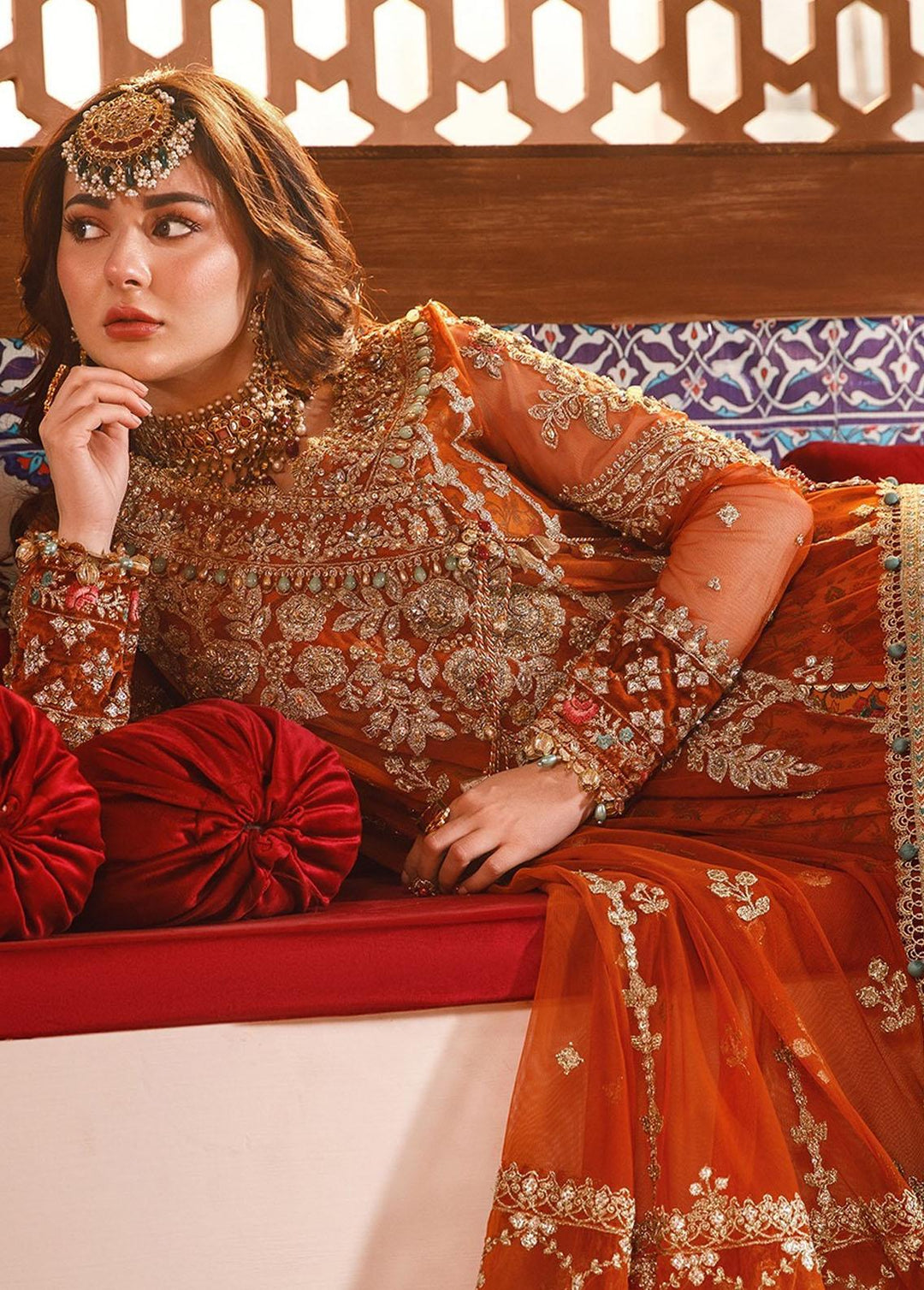 Mbroidered by Maria B Embroidered Organza Suits Unstitched 4 Piece MB22WD D6 - Wedding Collection