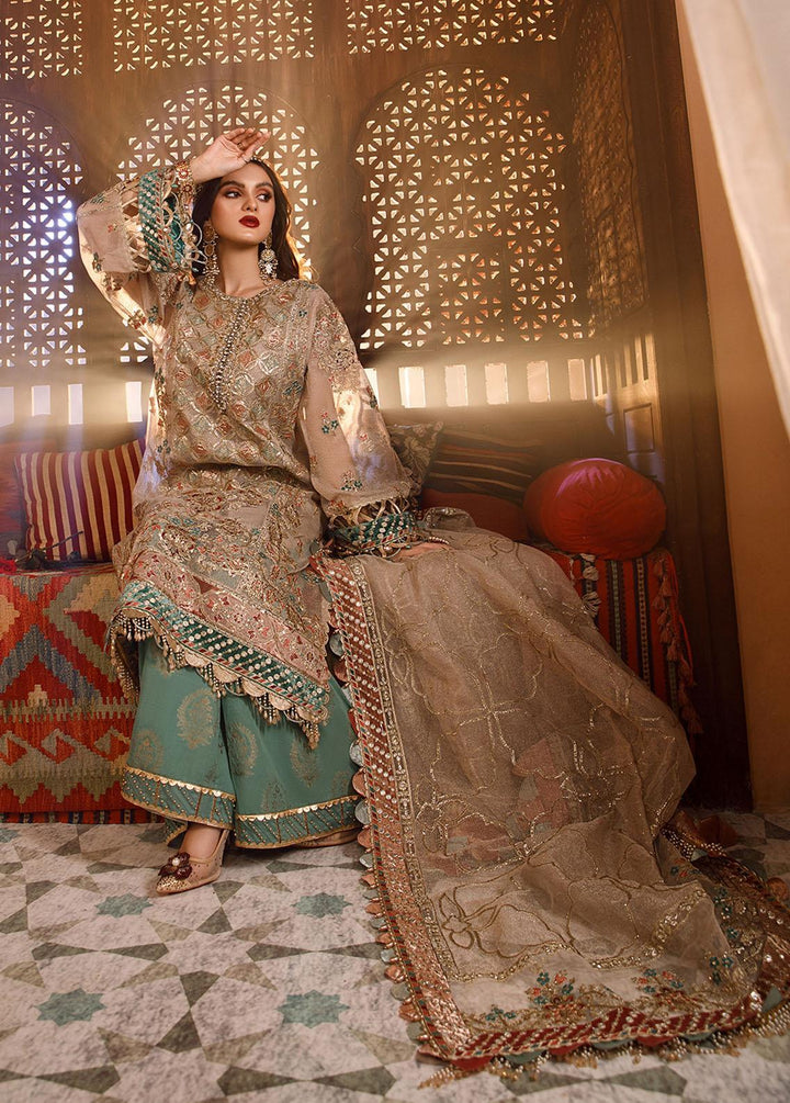 Mbroidered by Maria B Embroidered Zari Net Suits Unstitched 4 Piece MB22WD D7 - Wedding Collection