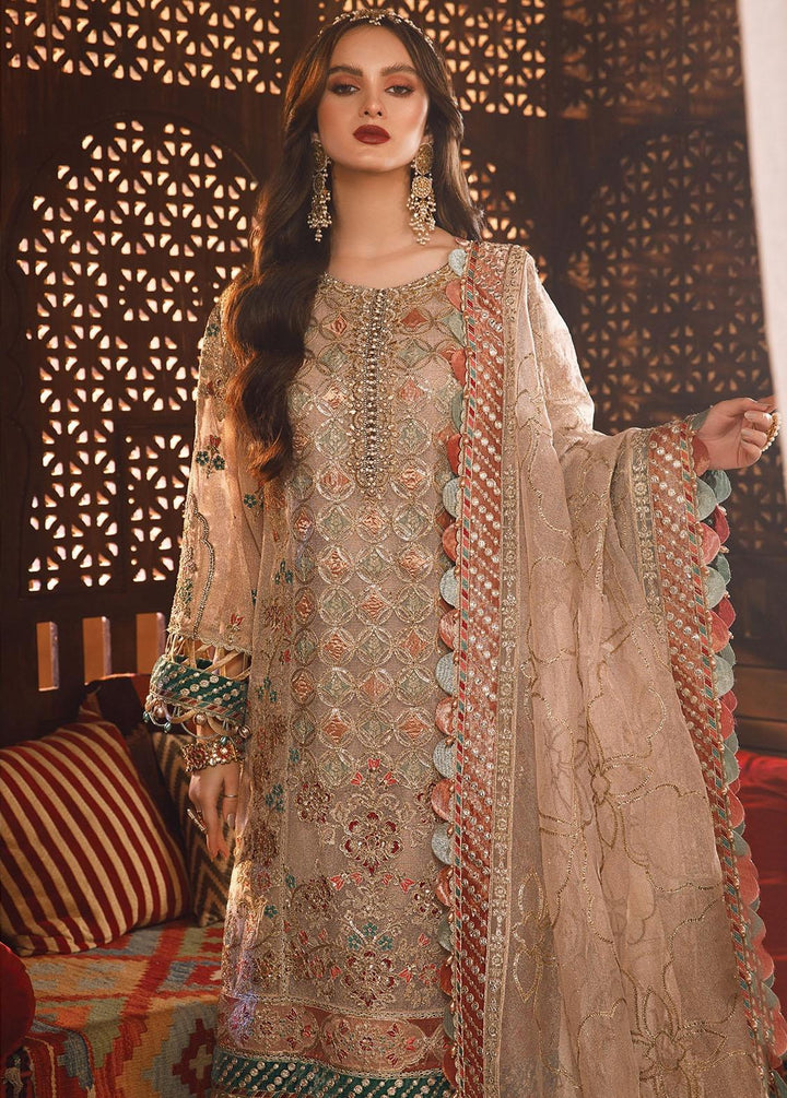 Mbroidered by Maria B Embroidered Zari Net Suits Unstitched 4 Piece MB22WD D7 - Wedding Collection