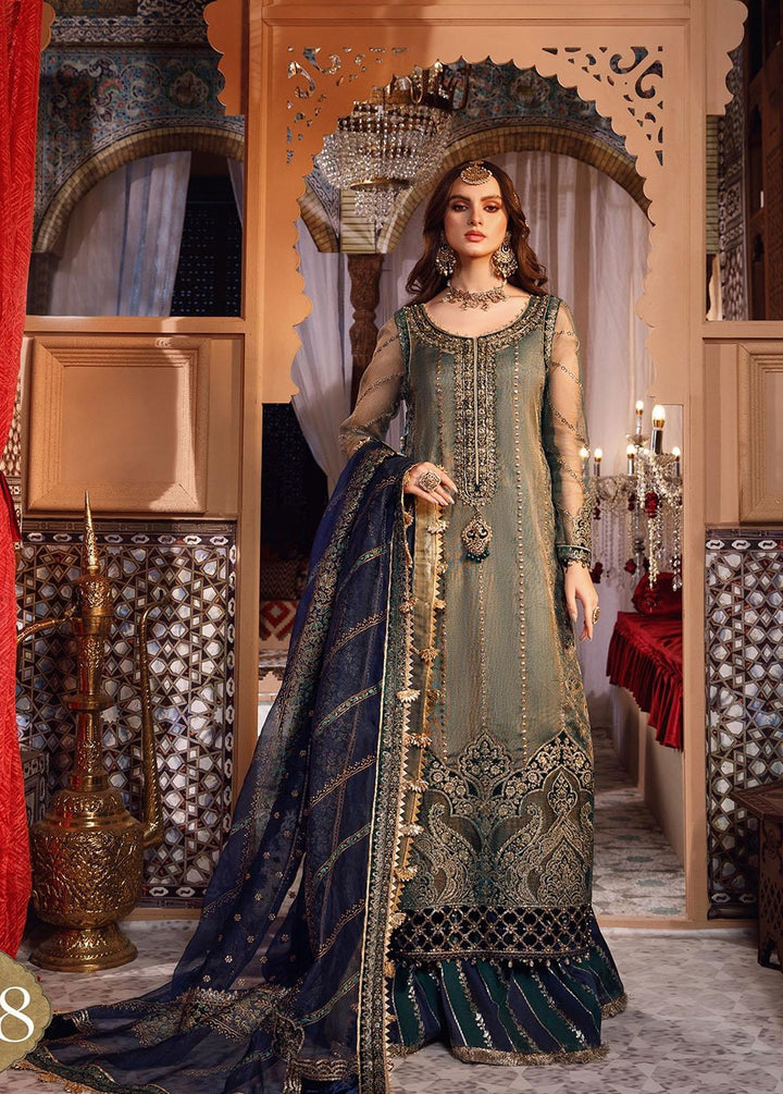 Mbroidered by Maria B Embroidered Zari Net Suits Unstitched 4 Piece MB22WD D8 - Wedding Collection