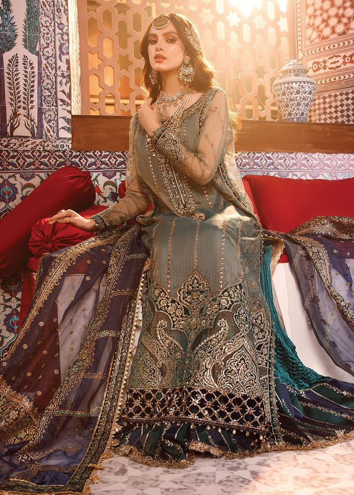 Mbroidered by Maria B Embroidered Zari Net Suits Unstitched 4 Piece MB22WD D8 - Wedding Collection