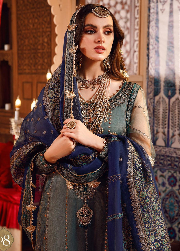 Mbroidered by Maria B Embroidered Zari Net Suits Unstitched 4 Piece MB22WD D8 - Wedding Collection