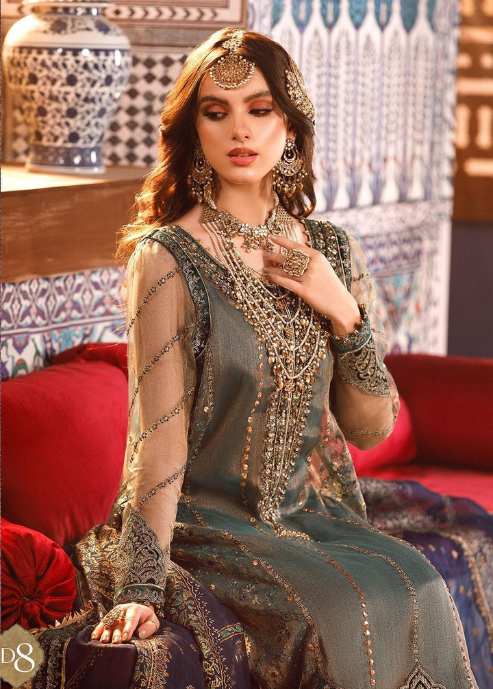 Mbroidered by Maria B Embroidered Zari Net Suits Unstitched 4 Piece MB22WD D8 - Wedding Collection