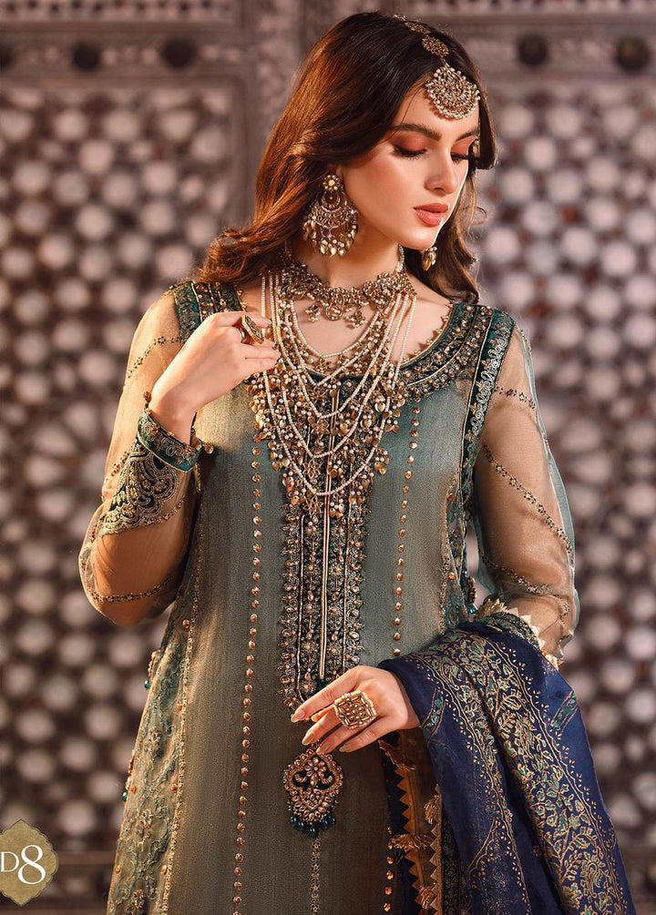 Mbroidered by Maria B Embroidered Zari Net Suits Unstitched 4 Piece MB22WD D8 - Wedding Collection