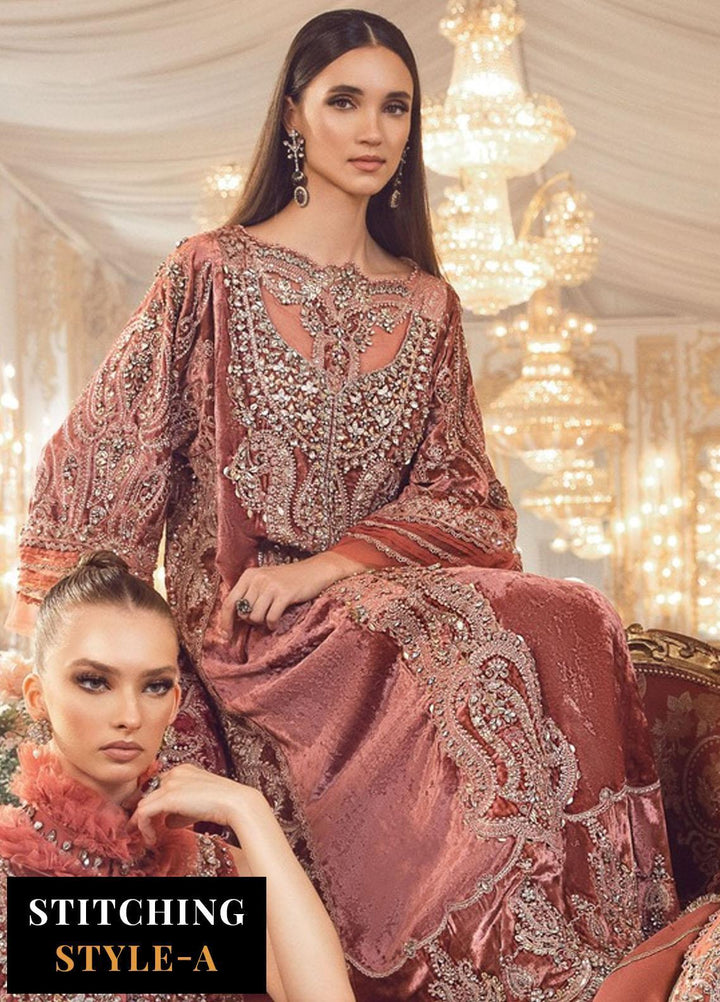 Mbroidered By Maria B Embroidered Velvet Suits Unstitched 4 Piece MB23MW D1 - Luxury Collection
