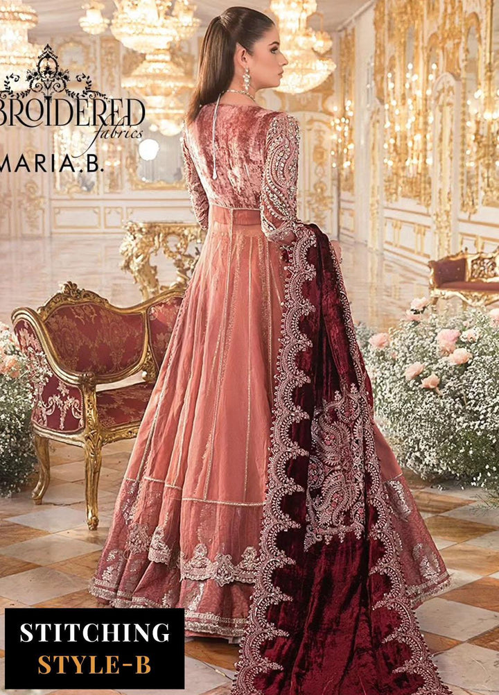 Mbroidered By Maria B Embroidered Velvet Suits Unstitched 4 Piece MB23MW D1 - Luxury Collection