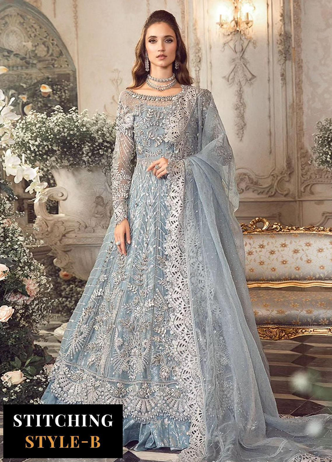Mbroidered By Maria B Embroidered Organza Suits Unstitched 4 Piece MB23MW D2 - Luxury Collection
