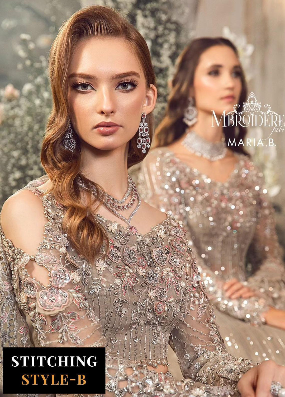 Mbroidered By Maria B Embroidered Organza Suits Unstitched 4 Piece MB23MW D3 - Luxury Collection