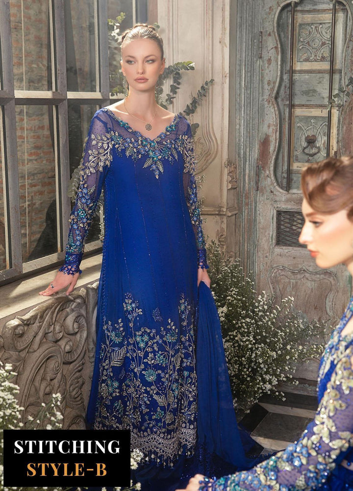 Mbroidered By Maria B Embroidered Chiffon Suits Unstitched 4 Piece MB23MW D4 - Luxury Collection