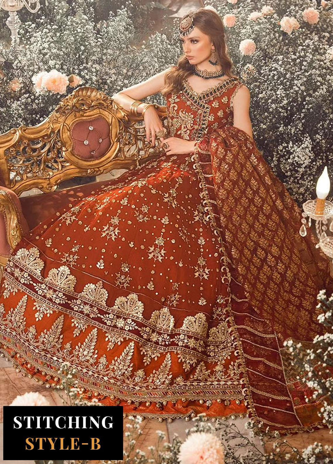 Mbroidered By Maria B Embroidered Organza Suits Unstitched 4 Piece MB23MW D5 - Luxury Collection