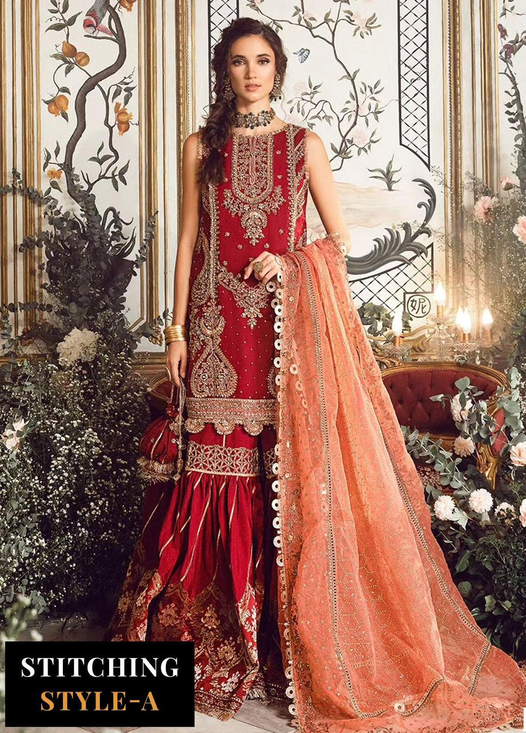 Mbroidered By Maria B Embroidered Organza Suits Unstitched 4 Piece MB23MW D8 - Luxury Collection