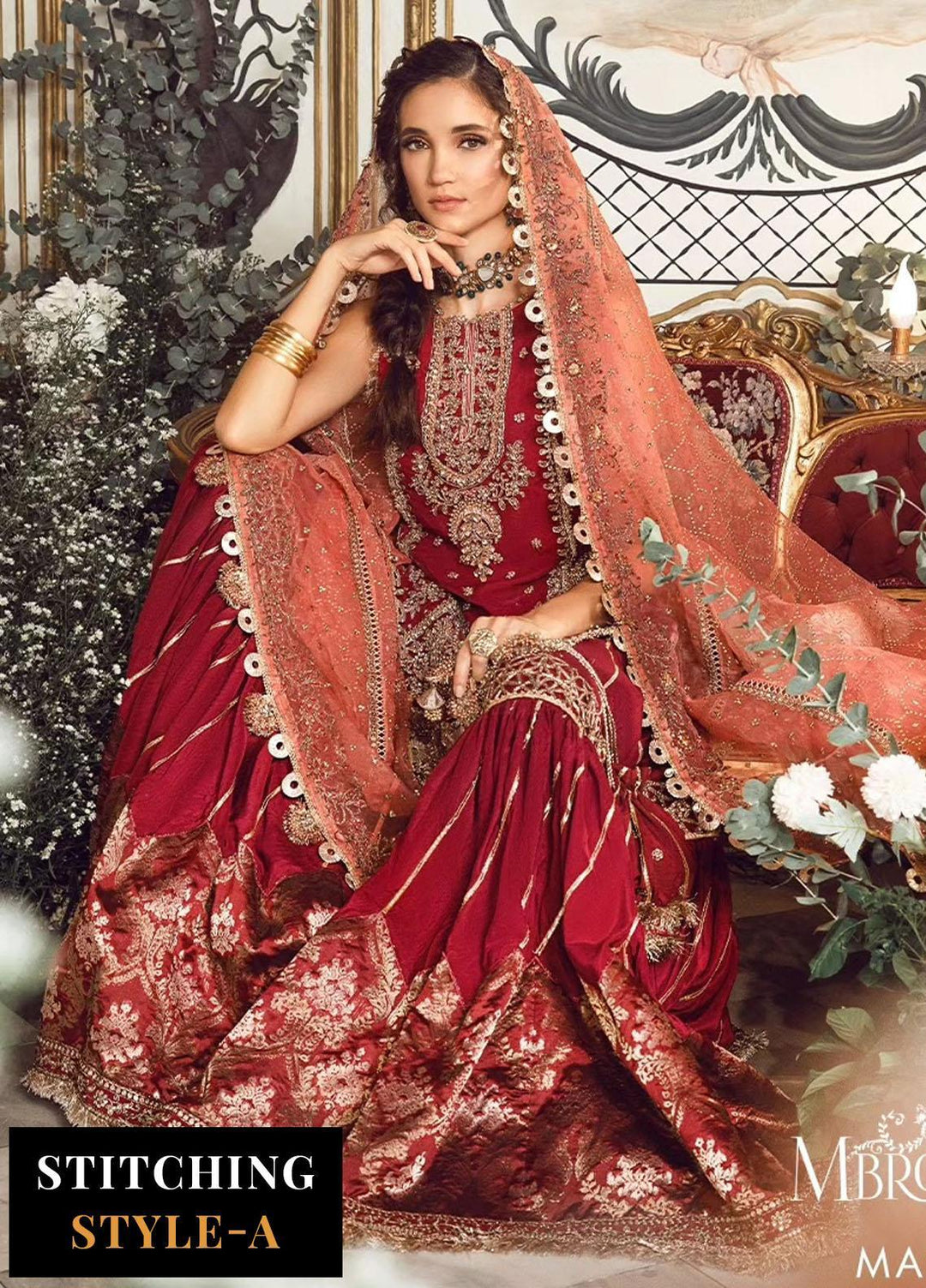 Mbroidered By Maria B Embroidered Organza Suits Unstitched 4 Piece MB23MW D8 - Luxury Collection