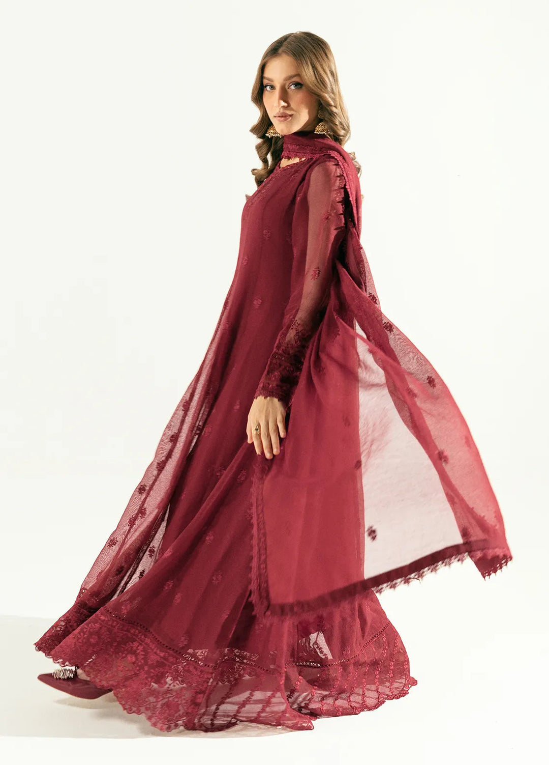 Sahane Pret Embroidered Cotton Net 3 Piece Suit ME 24001 Aurelia