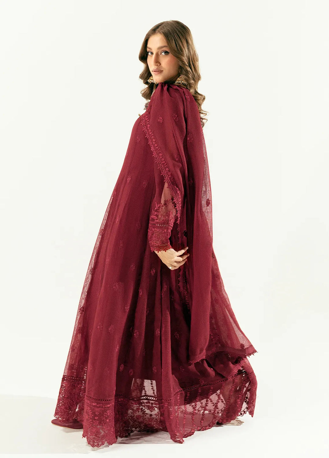 Sahane Pret Embroidered Cotton Net 3 Piece Suit ME 24001 Aurelia