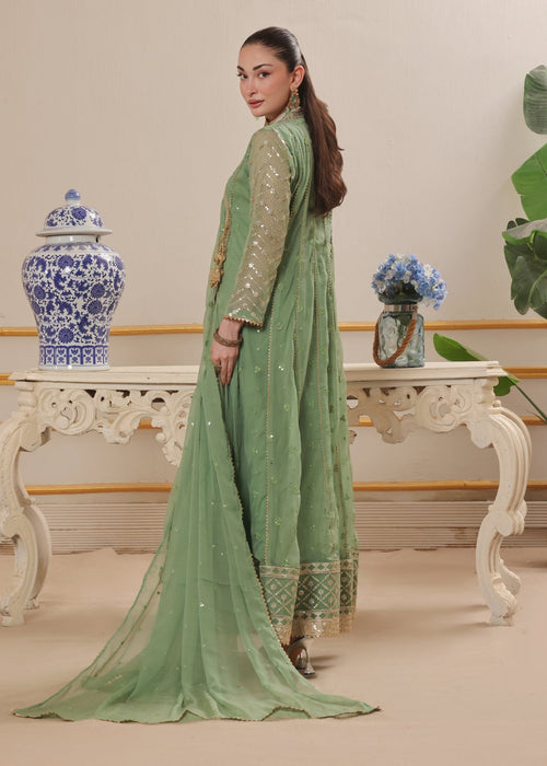 Mommy and Me by Abaan Zohan RTW Embroidered Chiffon 3 Piece Suit NAYAAB Pastel Green - Festive Collection
