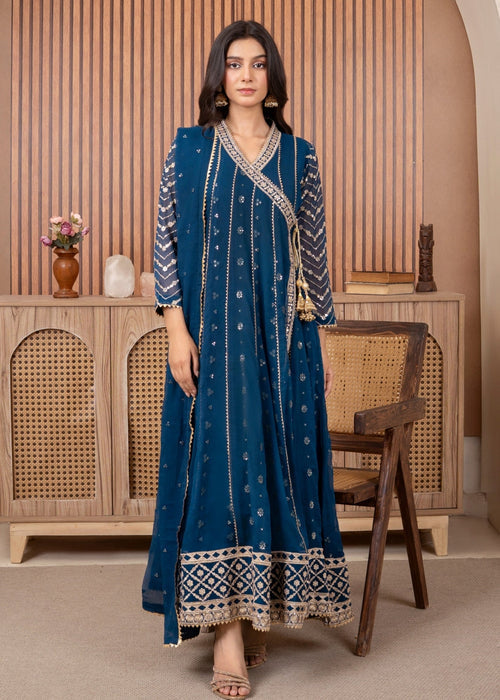 Mommy and Me by Abaan Zohan RTW Embroidered Chiffon 3 Piece Suit NAYAAB Peacock - Festive Collection