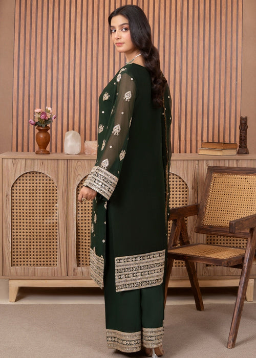 Mommy and Me by Abaan Zohan RTW Embroidered Chiffon 3 Piece Suit Ujala Green - Festive Collection
