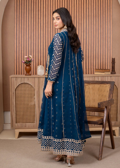 Mommy and Me by Abaan Zohan RTW Embroidered Chiffon 3 Piece Suit NAYAAB Peacock - Festive Collection