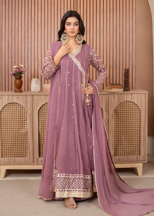 Mommy and Me by Abaan Zohan RTW Embroidered Chiffon 3 Piece Suit NAYAAB Lilac - Festive Collection