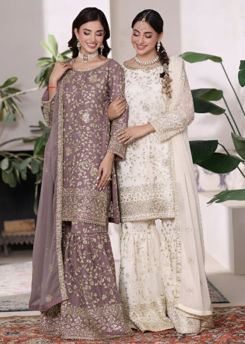 Rang e Haseen by Abaan Zohan RTW Embroidered chiffon 3 Piece Suit Riwaj Lilac - Festive Collection