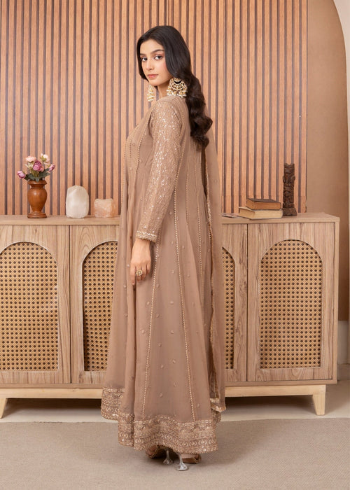 Mommy and Me by Abaan Zohan RTW Embroidered Chiffon 3 Piece Suit Kashish Brown - Festive Collection