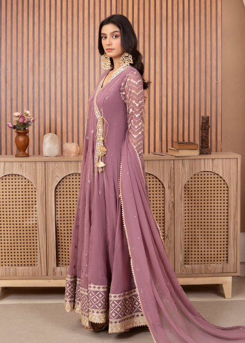 Mommy and Me by Abaan Zohan RTW Embroidered Chiffon 3 Piece Suit NAYAAB Lilac - Festive Collection