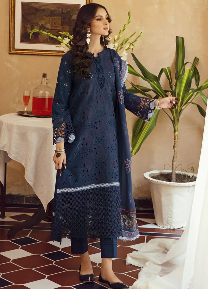 Meena Kumari By Aabyaan Embroidered Chikankari Lawn Suits Unstitched 3 Piece ABY23MK AB-02 Nilofer - Eid Collection