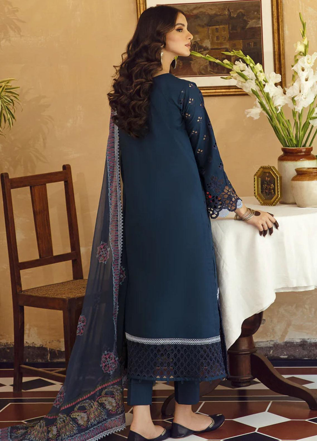 Meena Kumari By Aabyaan Embroidered Chikankari Lawn Suits Unstitched 3 Piece ABY23MK AB-02 Nilofer - Eid Collection