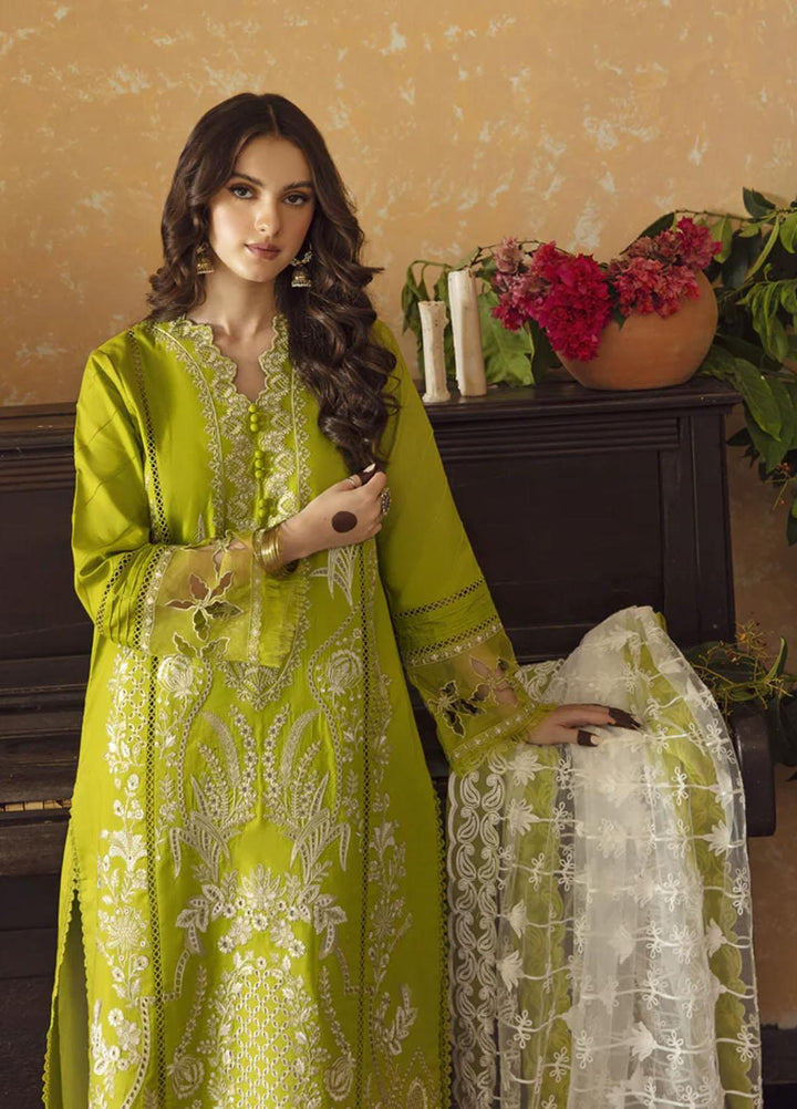 Meena Kumari By Aabyaan Embroidered Chikankari Lawn Suits Unstitched 3 Piece ABY23MK AB-03 Shamah - Eid Collection