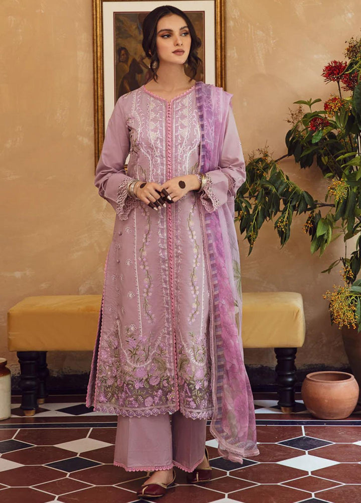 Meena Kumari By Aabyaan Embroidered Chikankari Lawn Suits Unstitched 3 Piece ABY23MK AB-04 Neelam - Eid Collection