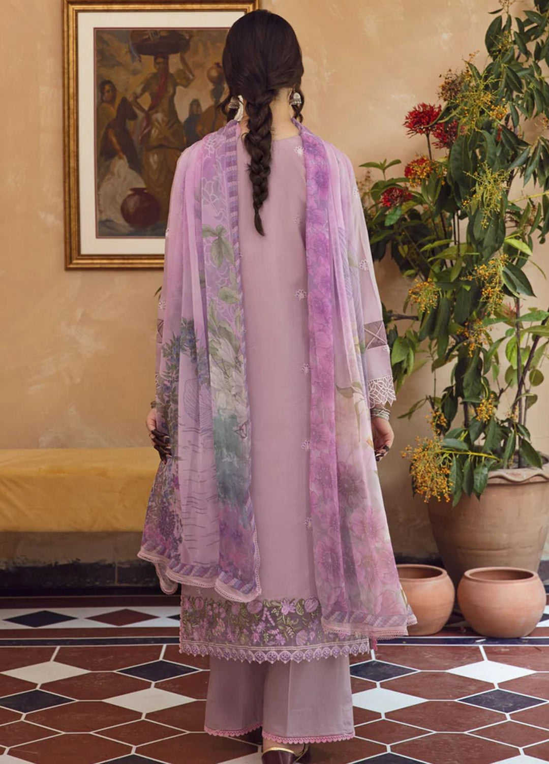 Meena Kumari By Aabyaan Embroidered Chikankari Lawn Suits Unstitched 3 Piece ABY23MK AB-04 Neelam - Eid Collection