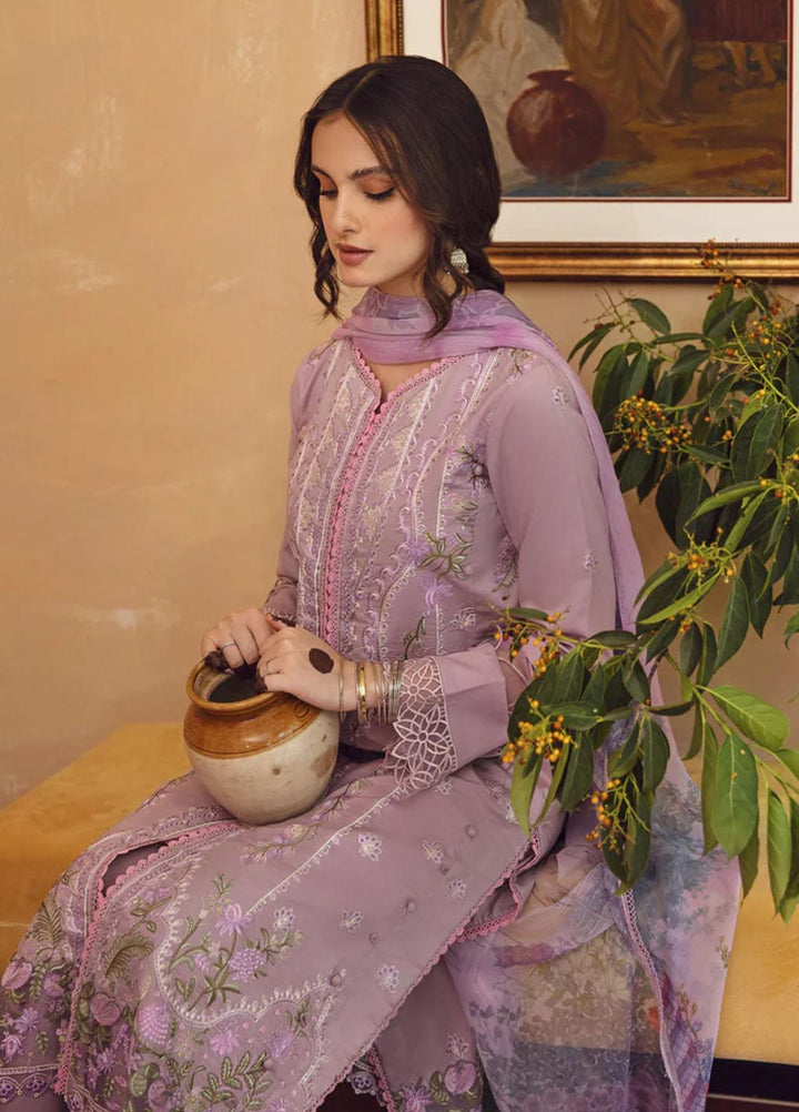 Meena Kumari By Aabyaan Embroidered Chikankari Lawn Suits Unstitched 3 Piece ABY23MK AB-04 Neelam - Eid Collection