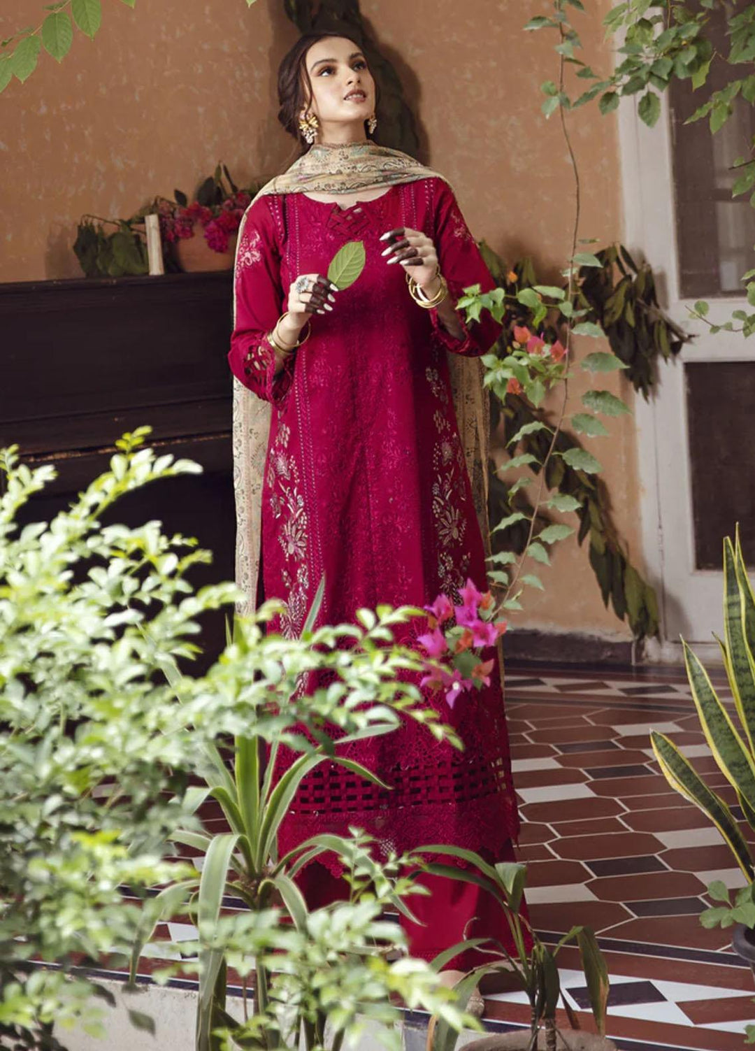 Meena Kumari By Aabyaan Embroidered Chikankari Lawn Suits Unstitched 3 Piece ABY23MK AB-05 Shaheen - Eid Collection
