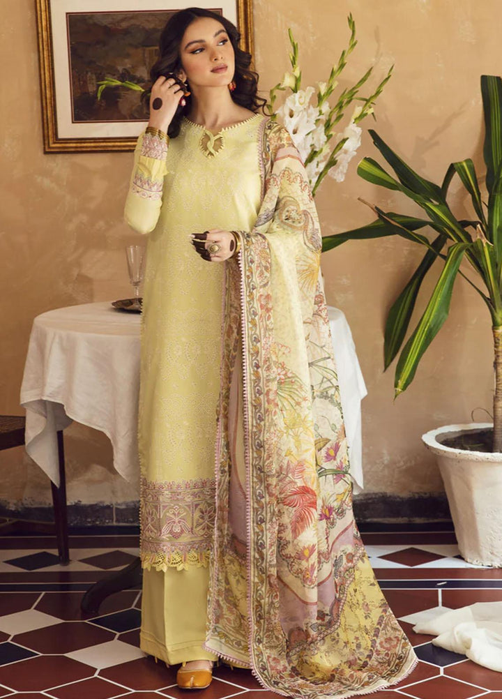 Meena Kumari By Aabyaan Embroidered Chikankari Lawn Suits Unstitched 3 Piece ABY23MK AB-07 Zeenat - Eid Collection