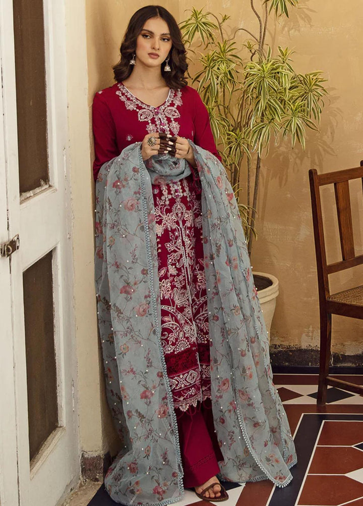 Meena Kumari By Aabyaan Embroidered Chikankari Lawn Suits Unstitched 3 Piece ABY23MK AB-08 Mahjabeen - Eid Collection