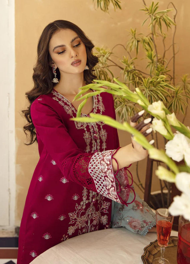 Meena Kumari By Aabyaan Embroidered Chikankari Lawn Suits Unstitched 3 Piece ABY23MK AB-08 Mahjabeen - Eid Collection