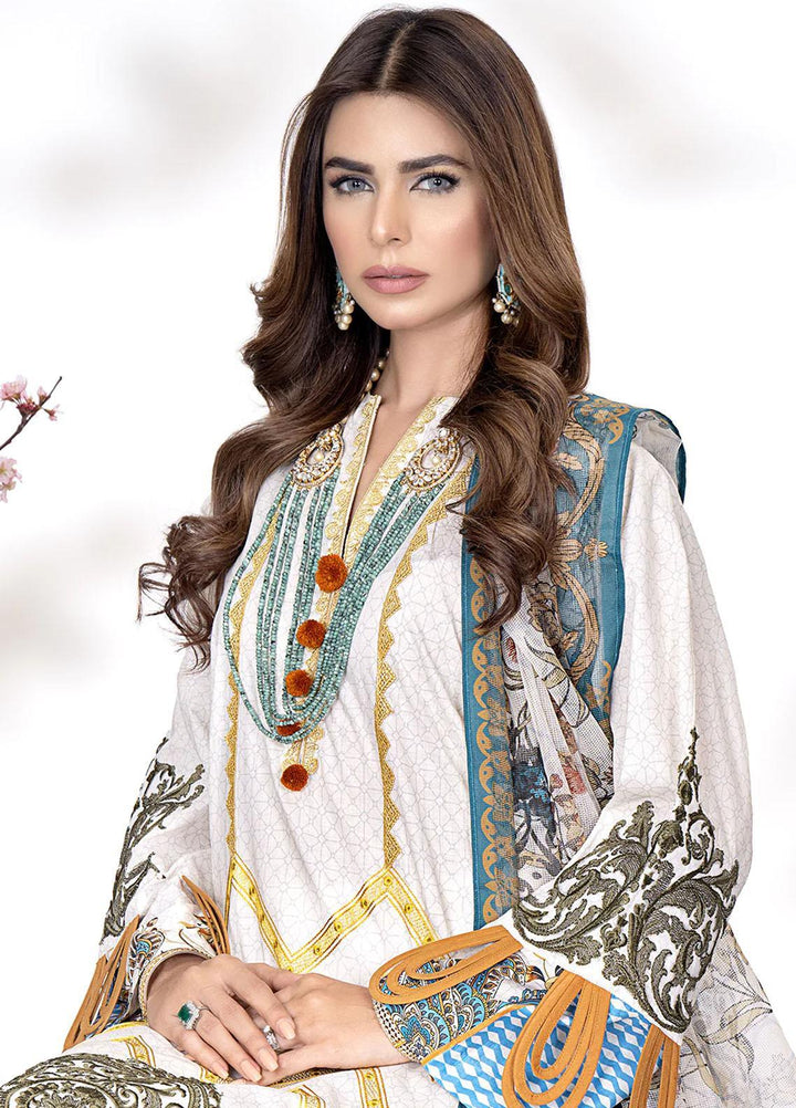 Meerak Embroidered Lawn Suits Unstitched 3 Piece MRK23CC Damask - Summer Collection