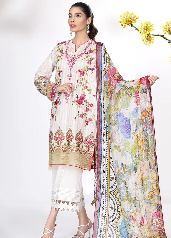 Meerak Embroidered Lawn Suits Unstitched 3 Piece MRK23CC Prim Rose - Summer Collection