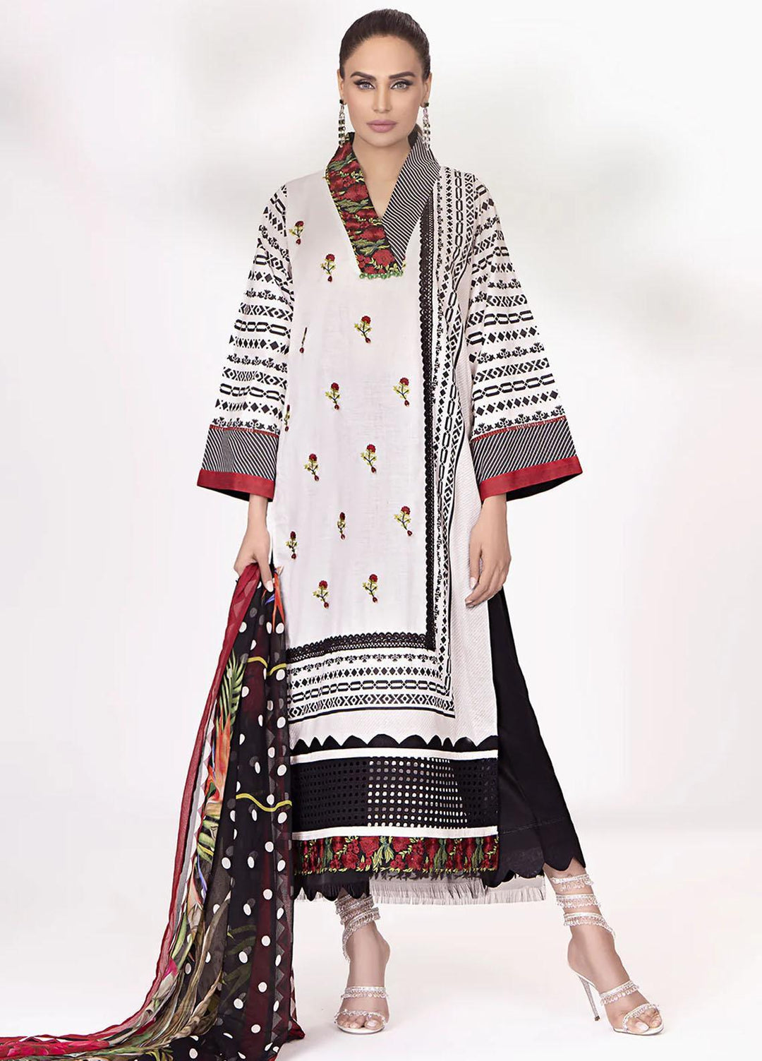 Meerak Embroidered Lawn Suits Unstitched 3 Piece MRK23CC Amirah - Summer Collection