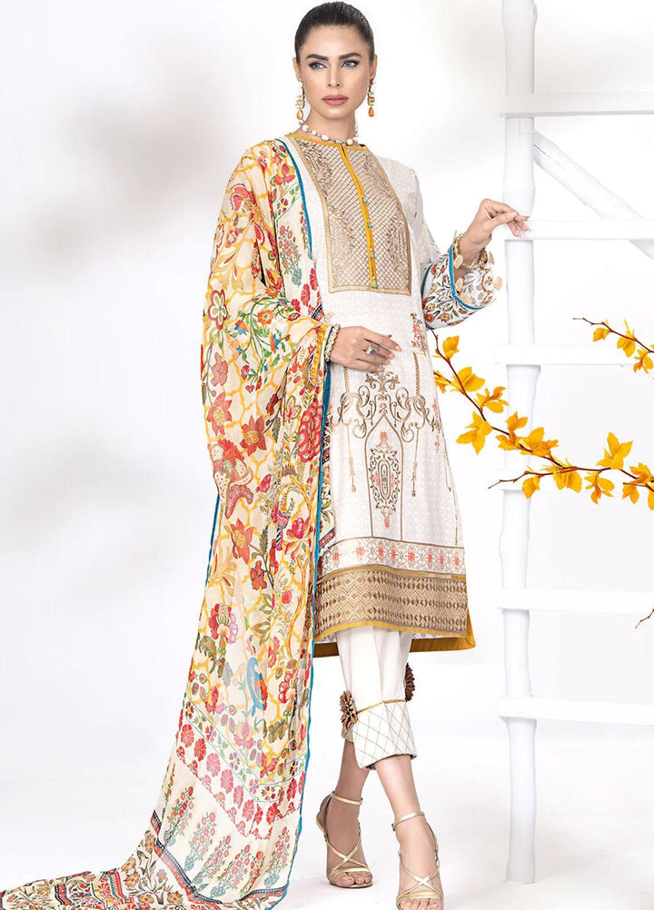 Meerak Embroidered Lawn Suits Unstitched 3 Piece MRK23CC Baroque - Summer Collection