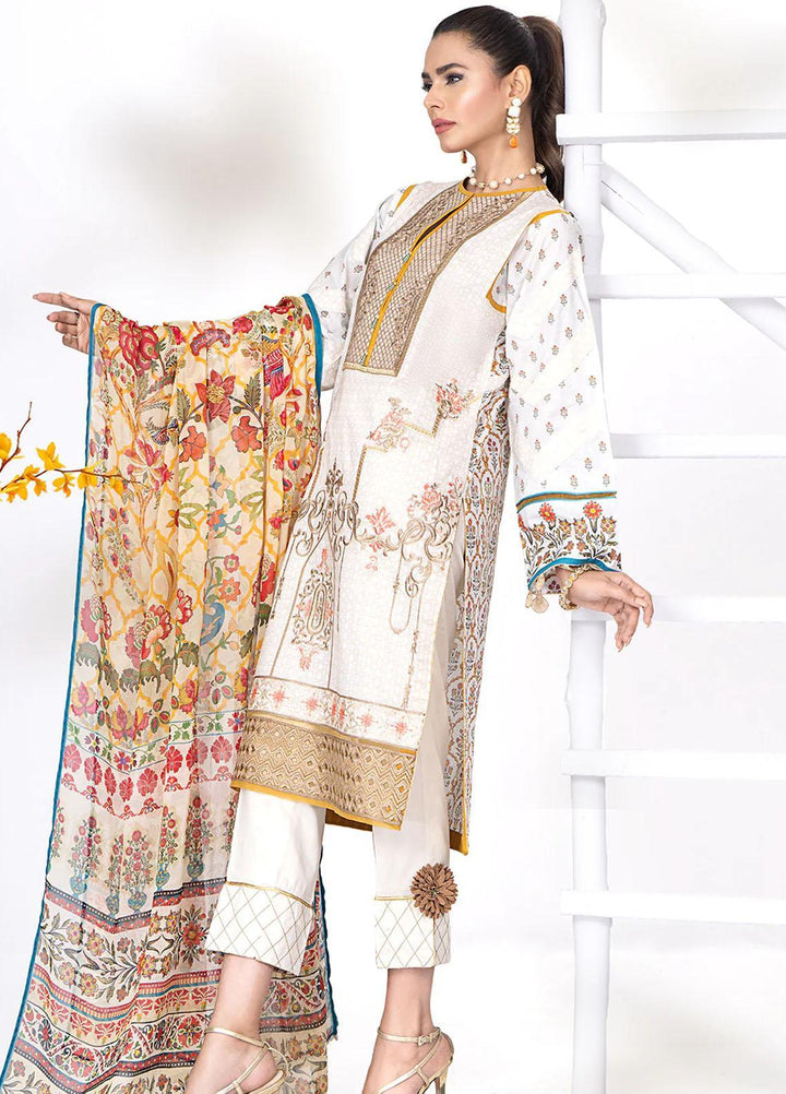 Meerak Embroidered Lawn Suits Unstitched 3 Piece MRK23CC Baroque - Summer Collection