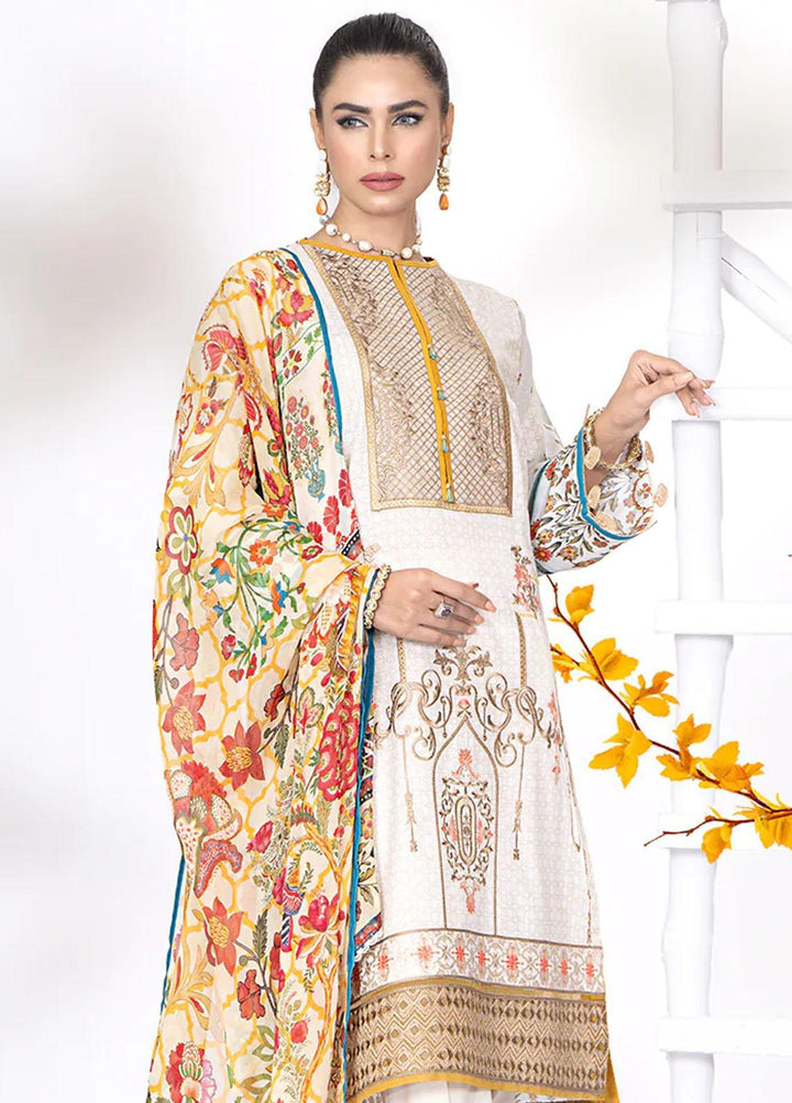 Meerak Embroidered Lawn Suits Unstitched 3 Piece MRK23CC Baroque - Summer Collection
