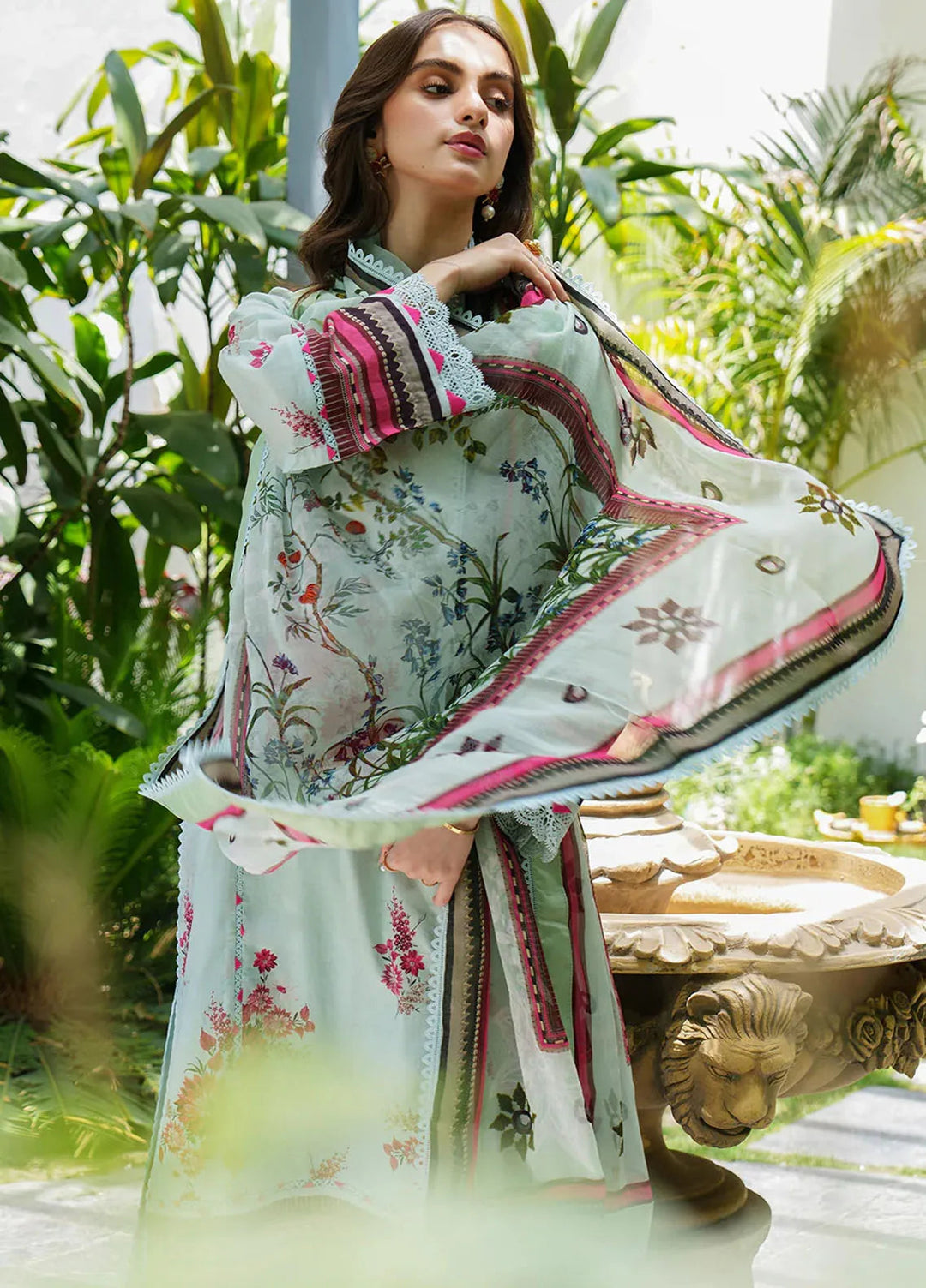 Meerak Embroidered  Suits Unstitched 3 Piece MRK24S Aqua Dream - Summer Collection