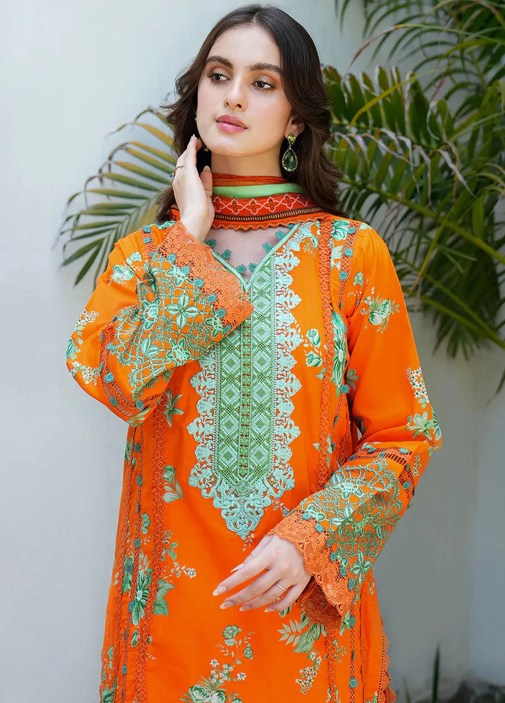 Meerak Embroidered  Suits Unstitched 3 Piece MRK24S Arancia - Summer Collection