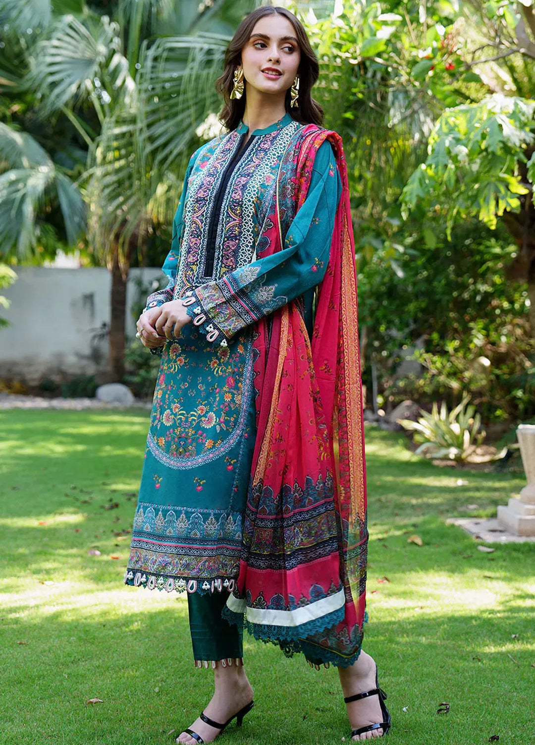 Meerak Embroidered  Suits Unstitched 3 Piece MRK24S Verde - Summer Collection