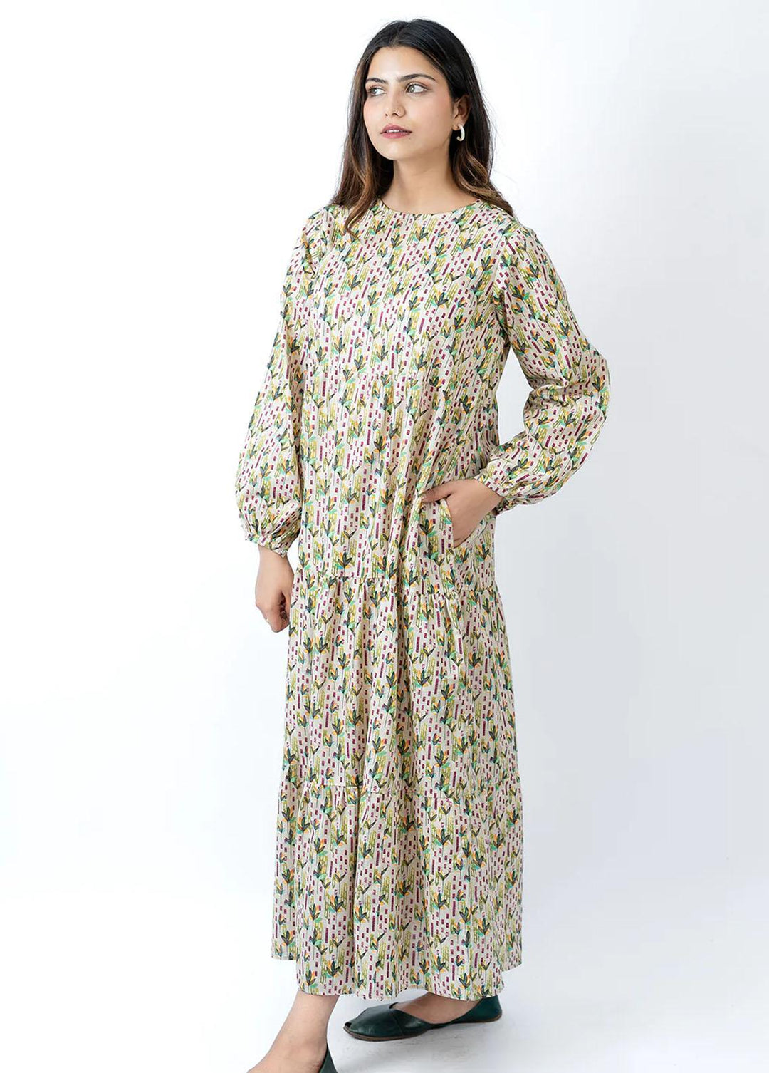 Meerak Pret Printed Lawn Kurti MRK23SL Pearl Petals
